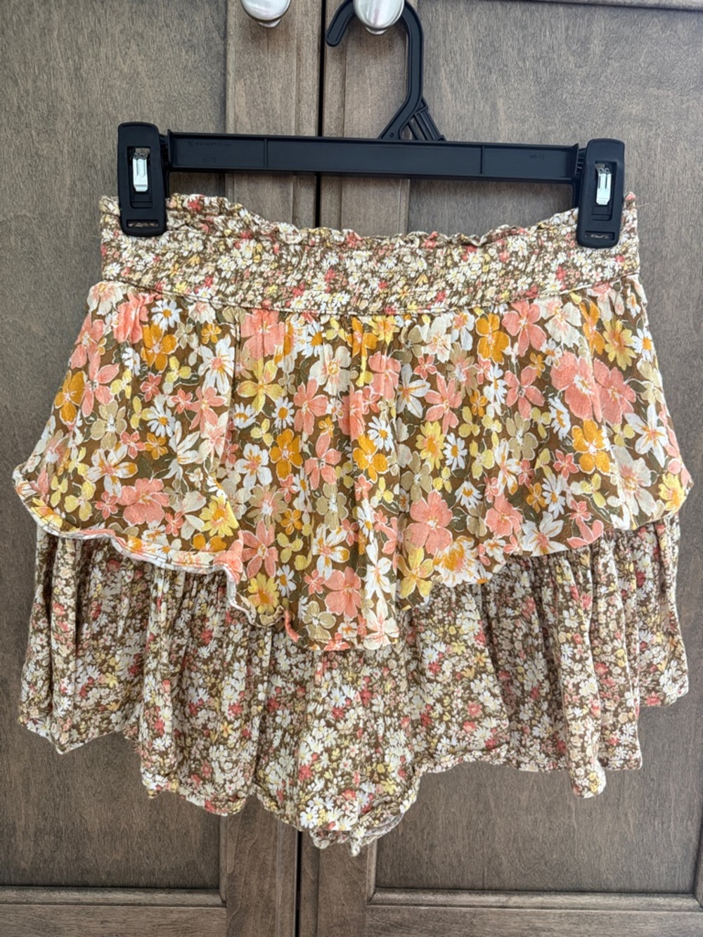 American Eagle Outfitters AEO Ruffle Tiered Floral Mini Skort.